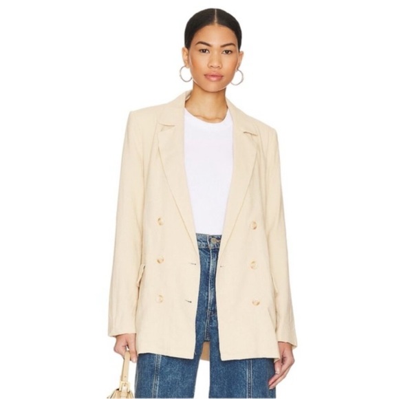 Free People Jackets & Blazers - FREE PEOPLE cream Olivia Blazer: Worn once
